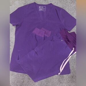 Figs scrub set Technical Collection in Rich Purple, regular length in pants.